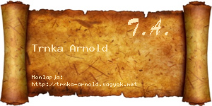 Trnka Arnold névjegykártya